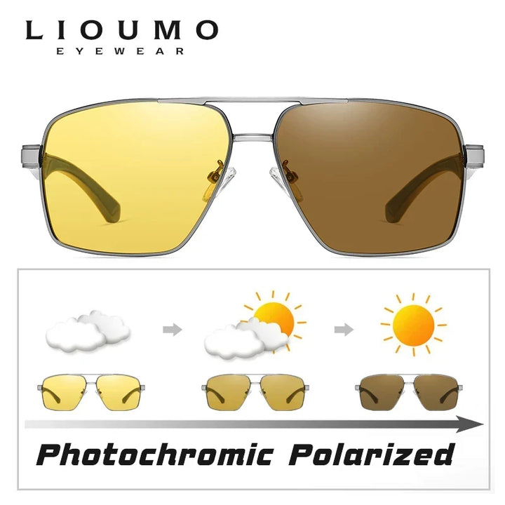 Photochromic Sunglasses Polarized Aviator UV400 Driving Glasses Night Vision Anti-Glare Fall 2026 Trend
