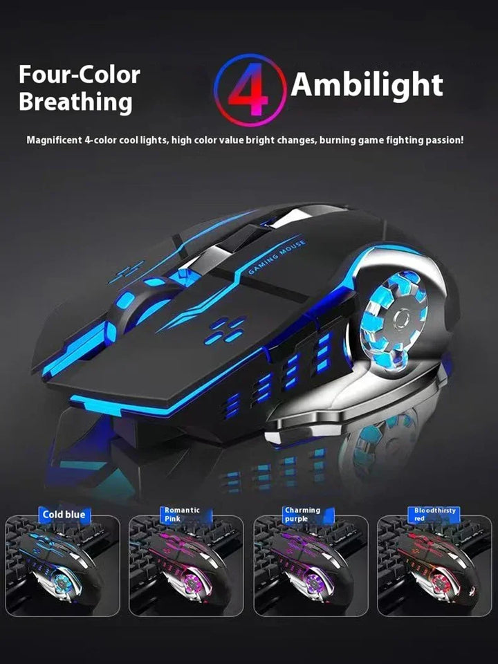 Wireless Rechargeable Gaming Mouse Bluetooth Silent Backlit