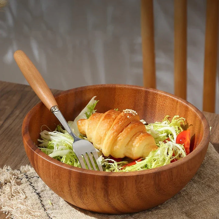 Acacia Wooden Bowl Japanese Style Salad Bowl Ramadan