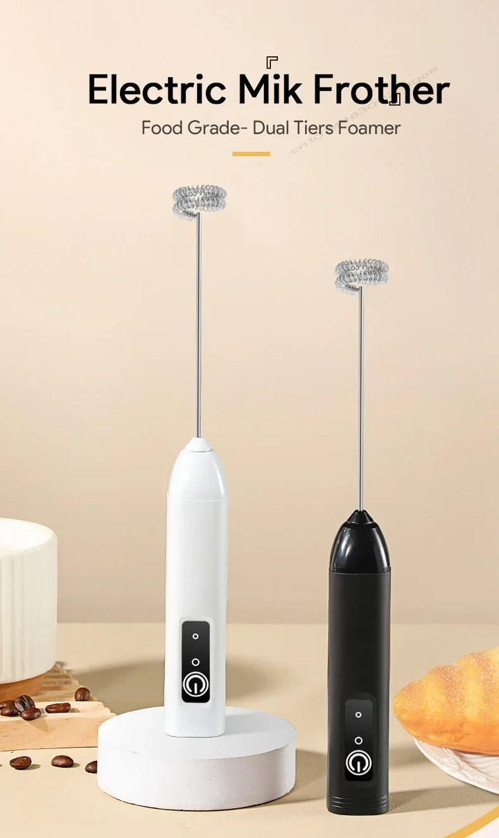 USB Rechargeable Electric Milk Frother 3-Speed – Handheld Foam Maker Egg Beater Coffee Drink Wand 2026