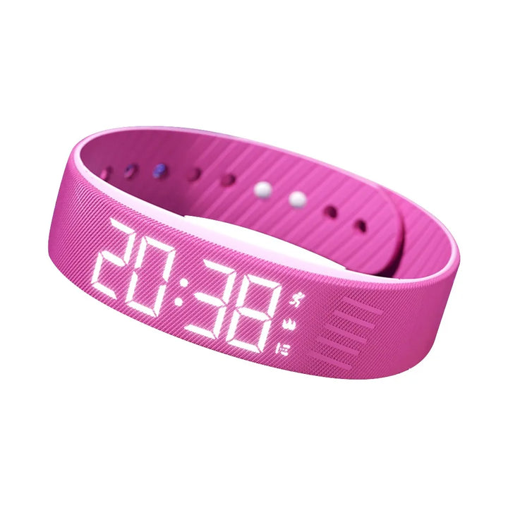 LED Digital Alarm Clock Bracelet Wristband Pedometer Waterproof Vibrating Alarm Summer 2026 Gift