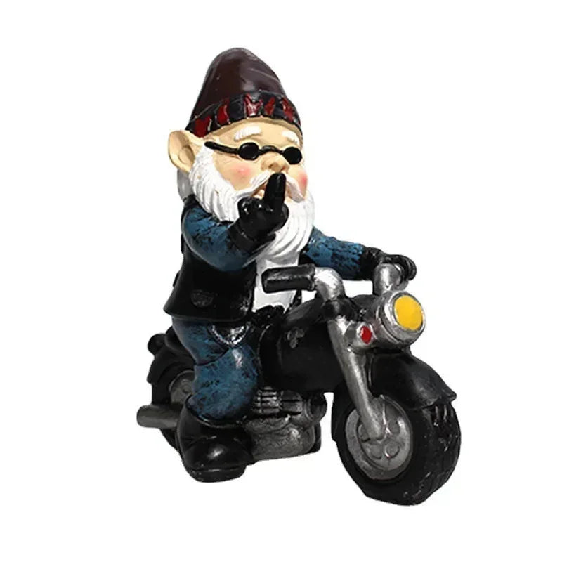 Garden Gnome Resin Statue Motorcycle Rider Dwarf Figurine Fall 2026 Outdoor Yard Decor Gift Idea