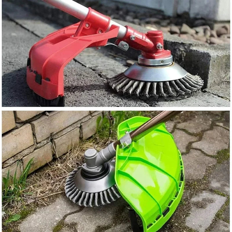 Universal Steel Wire Brush Trimmer Head - 6/8inch Garden Tool for Grass &amp; Lawn Care