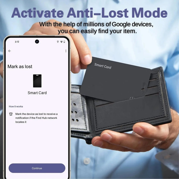 Smart Wallet Tracker Card IP68 Waterproof – Wireless Rechargeable Android Item Locator 2026