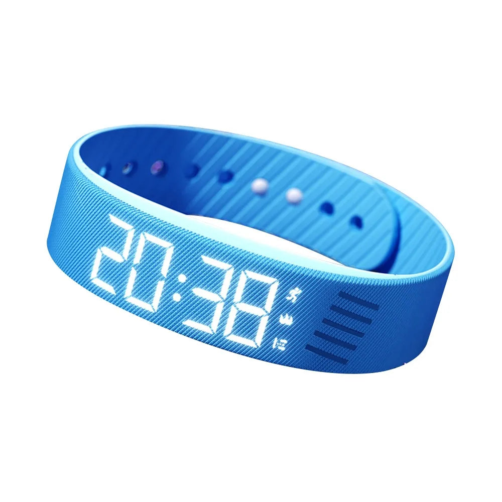 LED Digital Alarm Clock Bracelet Wristband Pedometer Waterproof Vibrating Alarm Summer 2026 Gift