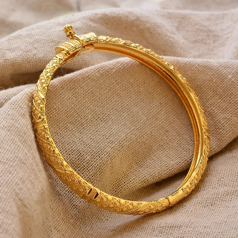 Gold Plated Bangles Luxury Arabic Wedding Bracelet