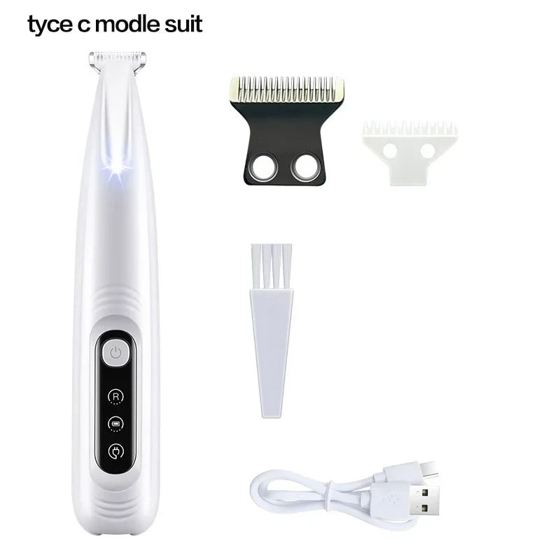 Waterproof Dog Paw Trimmer with LED Light – 18mm Wide Blade LED Display Pet Grooming Clipper 2026