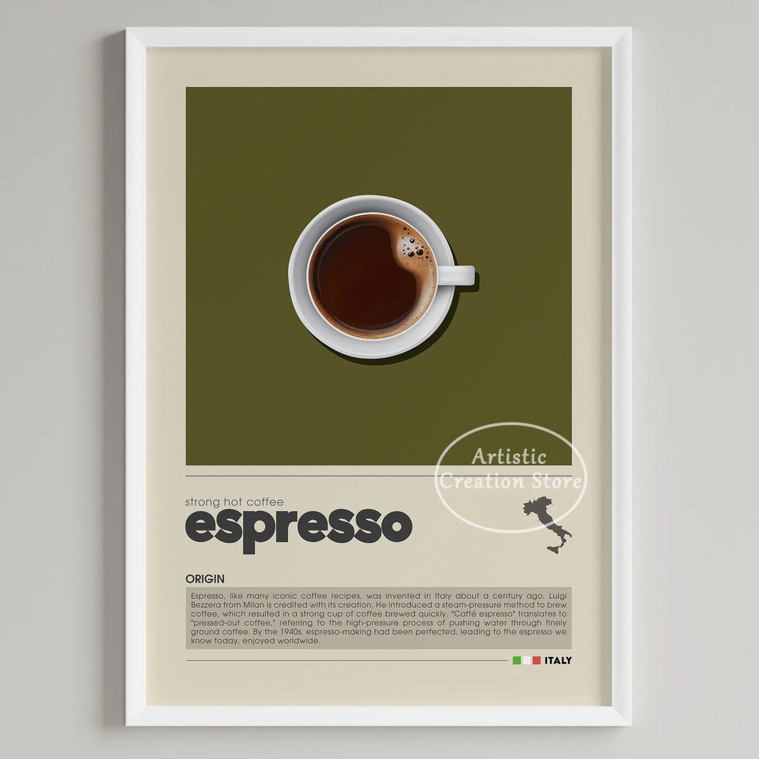 Coffee Wall Art Six Panel Minimalist Kitchen Cafe Decor