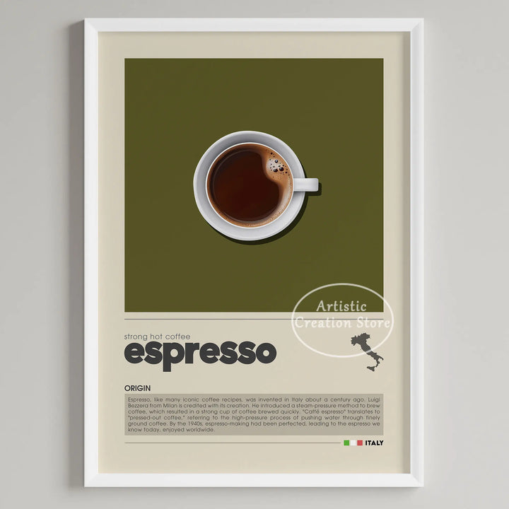 Coffee Wall Art Six Panel Minimalist Kitchen Cafe Decor