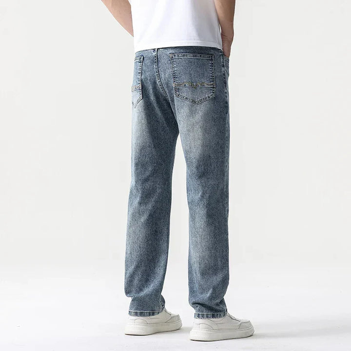 Oversized Men’s Wide Leg Jeans - Straight Lyocell, Casual
