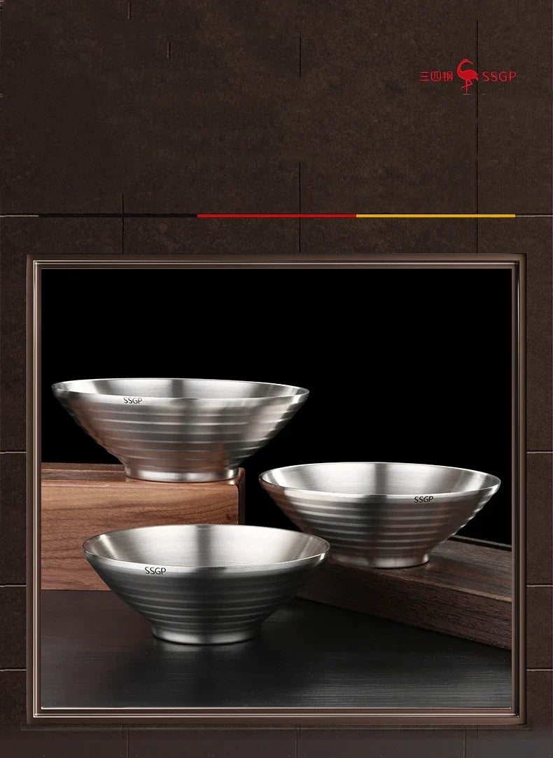 Stainless Steel Ramen Bowl 1.4L Insulating Christmas Gift