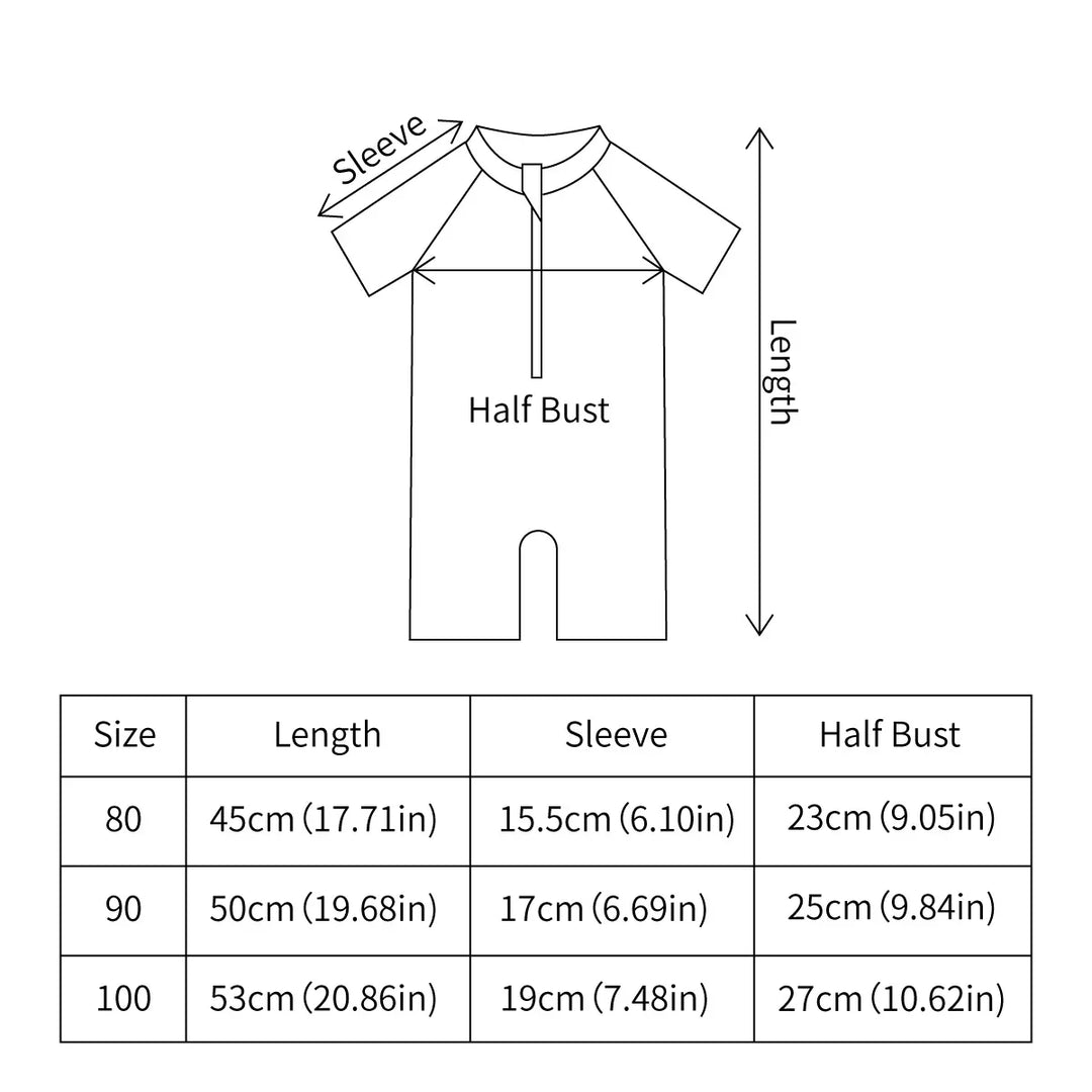 Lightweight durable unisex baby one-piece swimsuit - zip-front, polyester, for summer beach