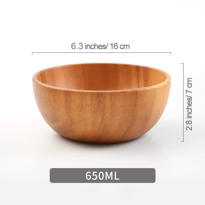 Acacia Wooden Bowl Japanese Style Salad Bowl Ramadan