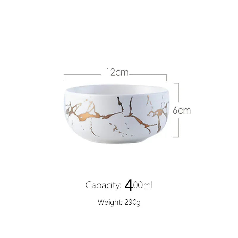 Marble Ceramic Bowl Set Nordic Tableware Minimalist