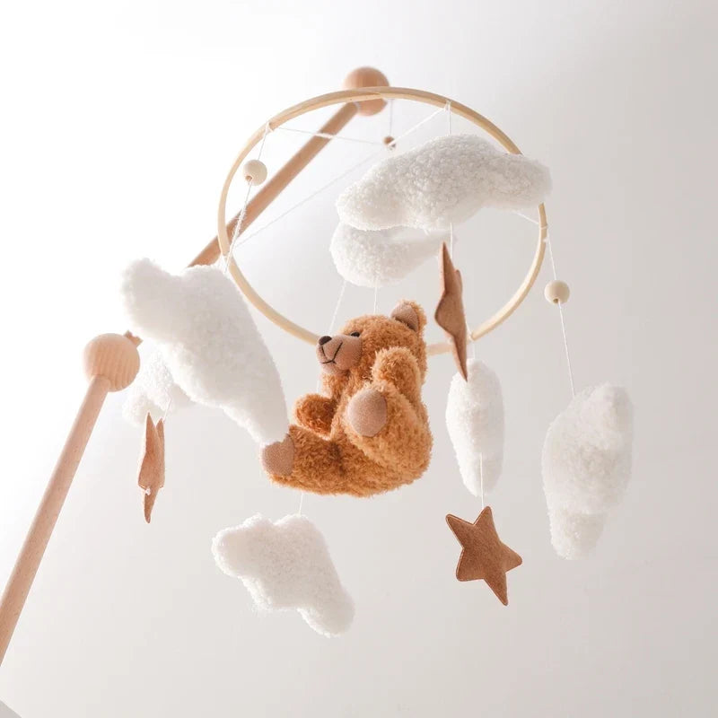 Baby Crib Mobile Wooden Nursery Newborn Sensory Toys