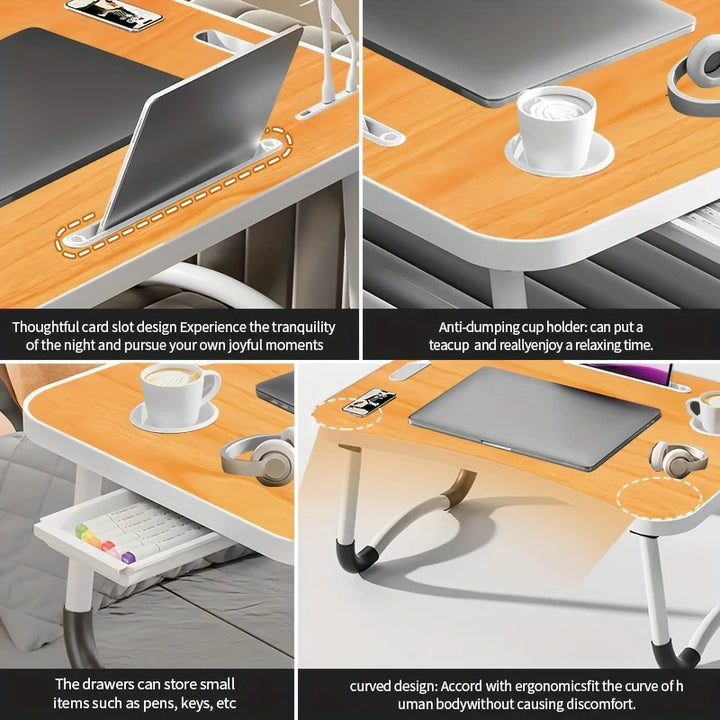 Bed Desk Liftable Folding Laptop Table for College Students and Children Study