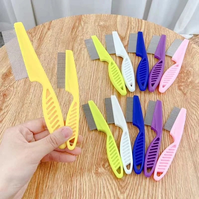 Stainless Steel Pet Grooming Comb - Flea &amp; Shedding Brush for Cats &amp; Dogs, Massage Tool