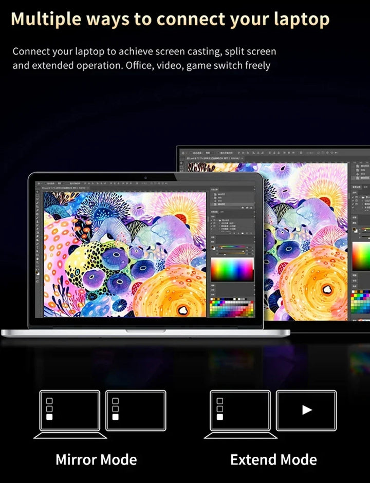 OLED 13.3 Portable Monitor Metal Frame Travel Display