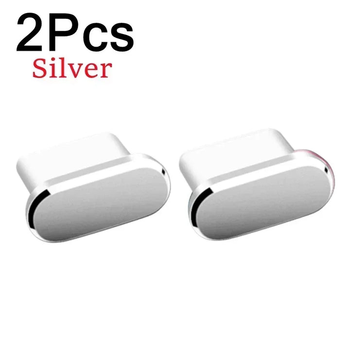 Metal Type-C Charging Port Dust Plugs - 2Pcs iPhone Accessories, Dust &amp; Liquid Protection
