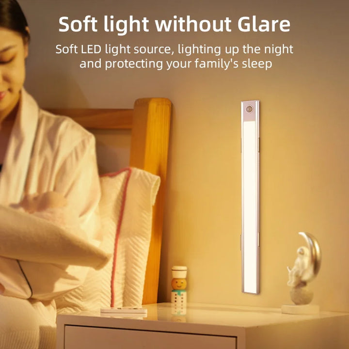 Wireless LED Motion Sensor Cabinet Light – Dimmable Type-C Rechargeable Night Lamp for Closet Kitchen 2026