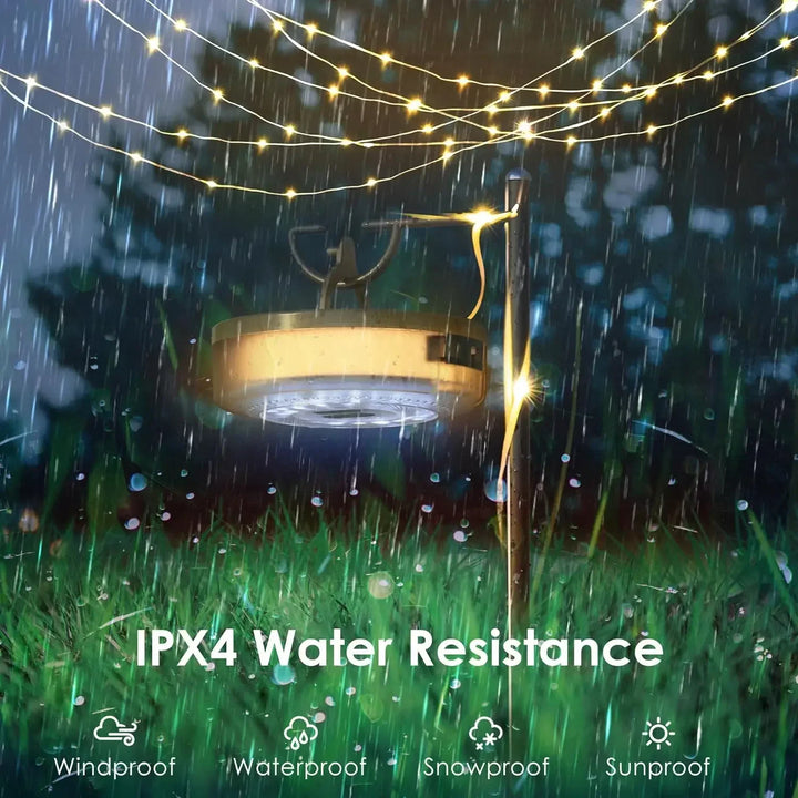 2-in-1 LED Reel Camping String Light – USB Rechargeable Portable Atmosphere Lantern Garden Tent Decor 2026