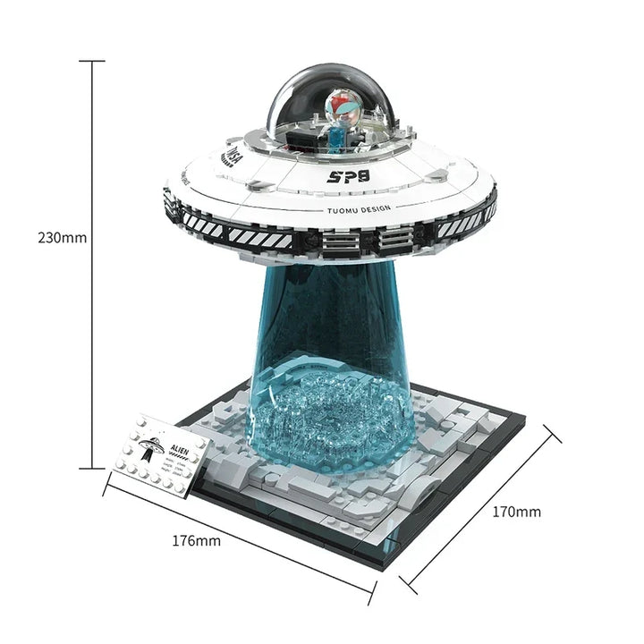 LED Light Up UFO Building Blocks Set 700 Piece Interlocking STEM Toy Summer 2026 Gift Idea