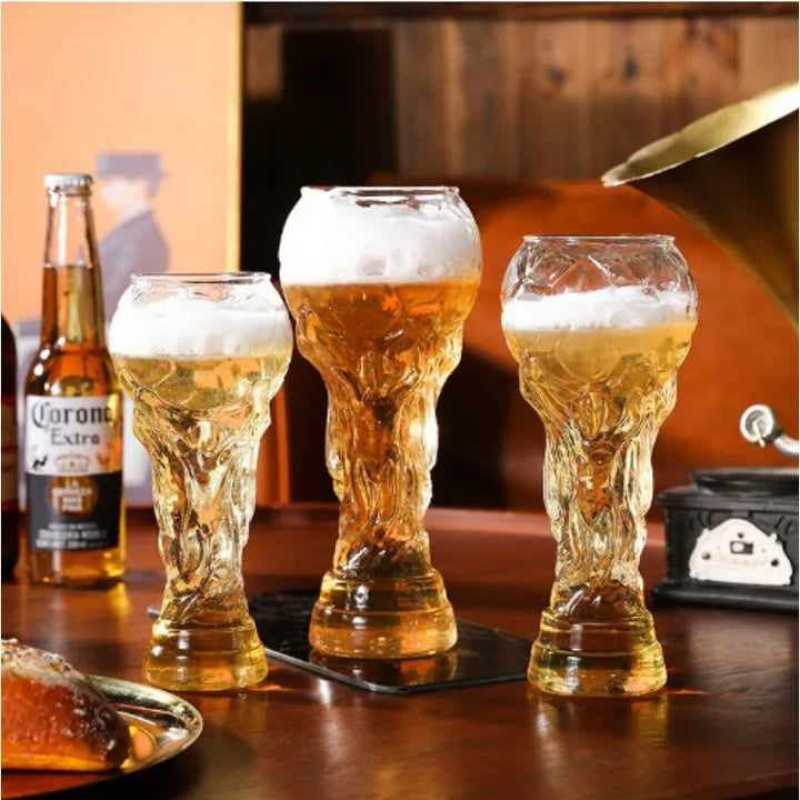 Beer Glass Cup Soccer Themed Premium Trophy Style For Man Cave Decor Fall 2026 Gift For Football Fans