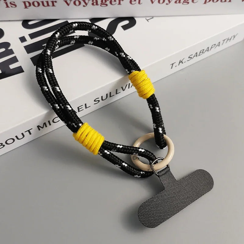 Universal Mobile Phone Lanyard with Anti-Loss Wrist Strap &amp; Accessories - Stylish Two-Strand Design