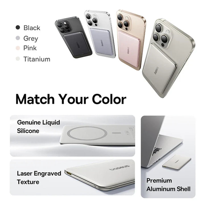 Ultra-Slim Magnetic Power Bank – Card-Sized 10000mAh PD 27W &amp; 5000mAh PD 20W Wireless Charging 2026