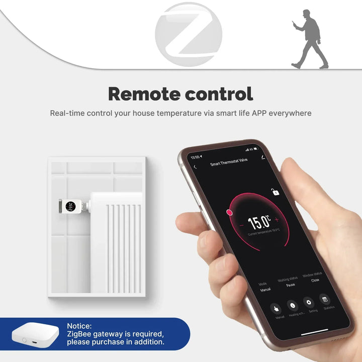 Smart Thermostat Radiator Valve TRV With WiFi ZigBee App Remote Control Energy Saving Fall 2025