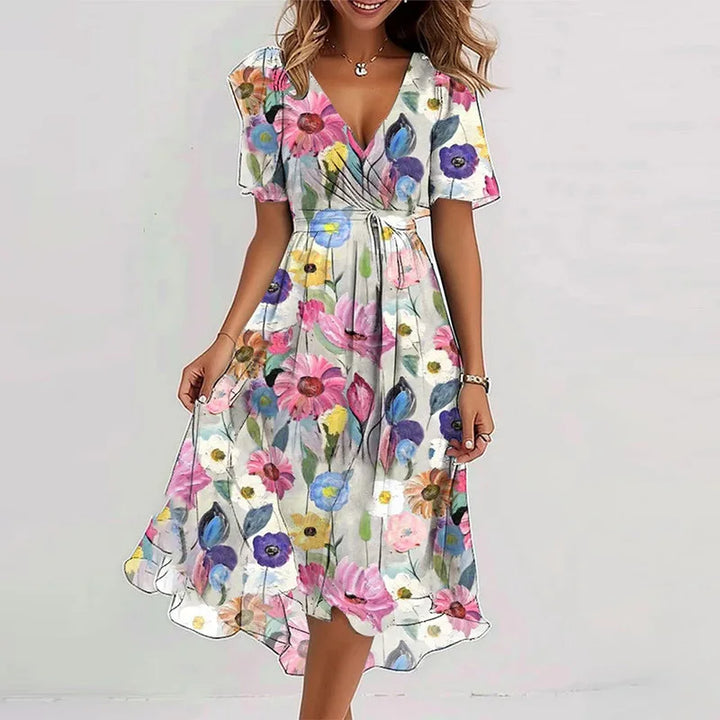 Sexy Deep V-neck Print Women&