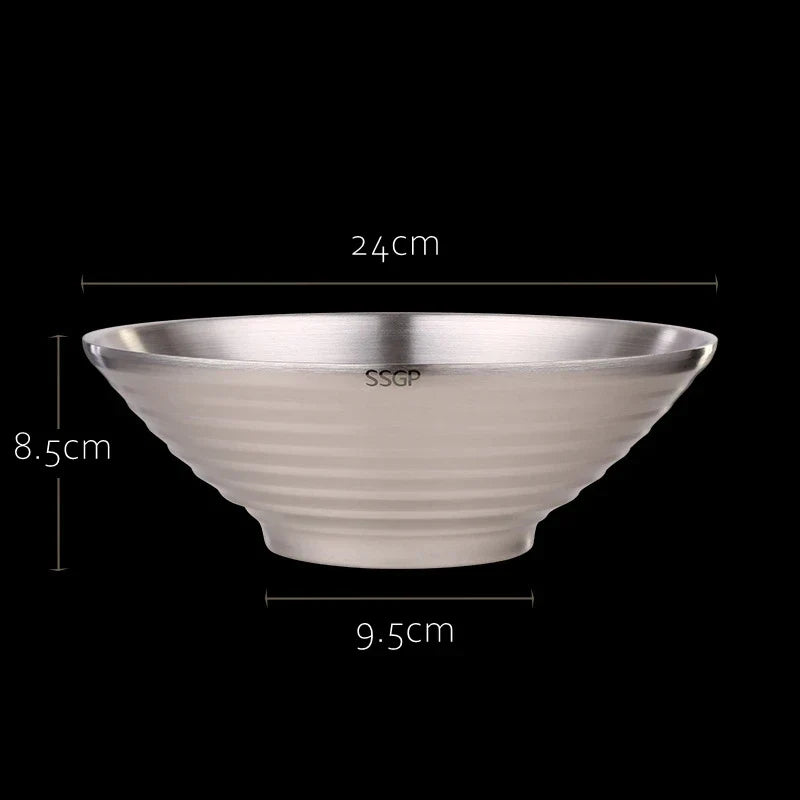 Stainless Steel Ramen Bowl 1.4L Insulating Christmas Gift
