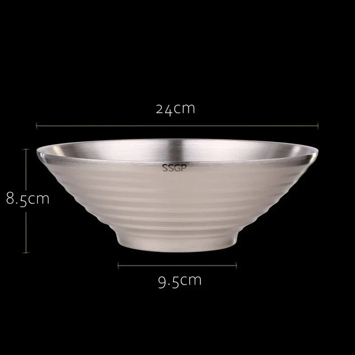 Stainless Steel Ramen Bowl 1.4L Insulating Christmas Gift