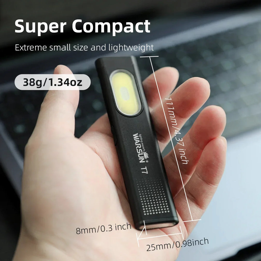 LED Keychain Flashlight 600Lm USB-C Rechargeable Mini Torch Light Portable Work Light With Magnet