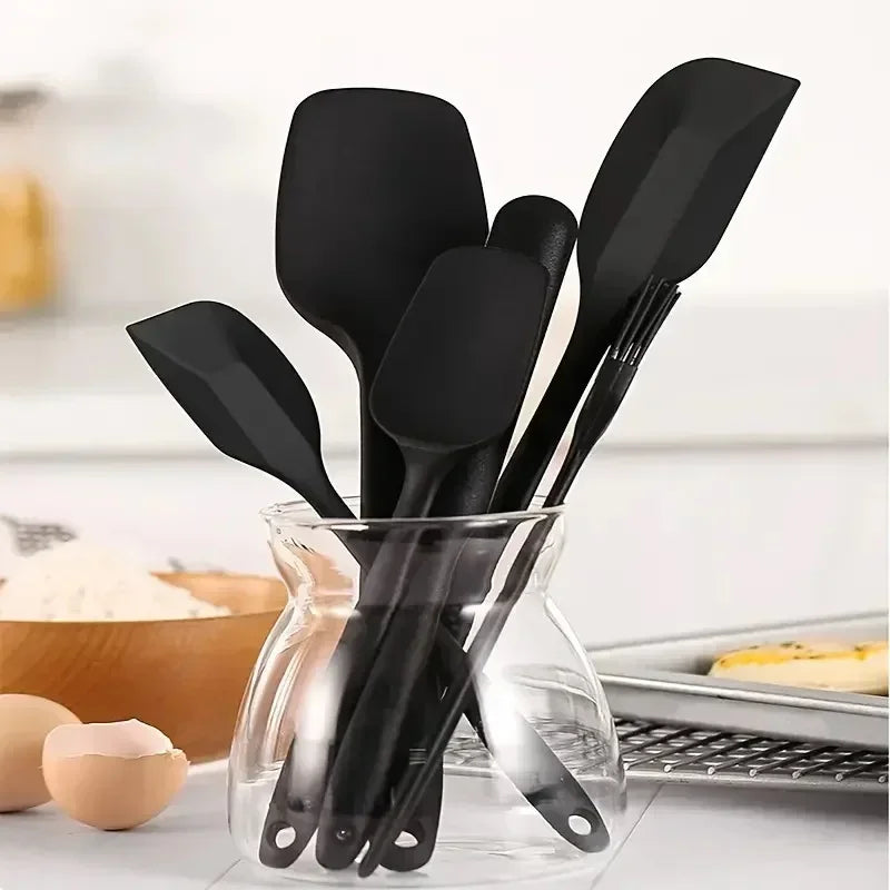 6 Pieces Silicone Spatula Set Non Stick Heat Resistant Tools for Cooking Baking Mixing