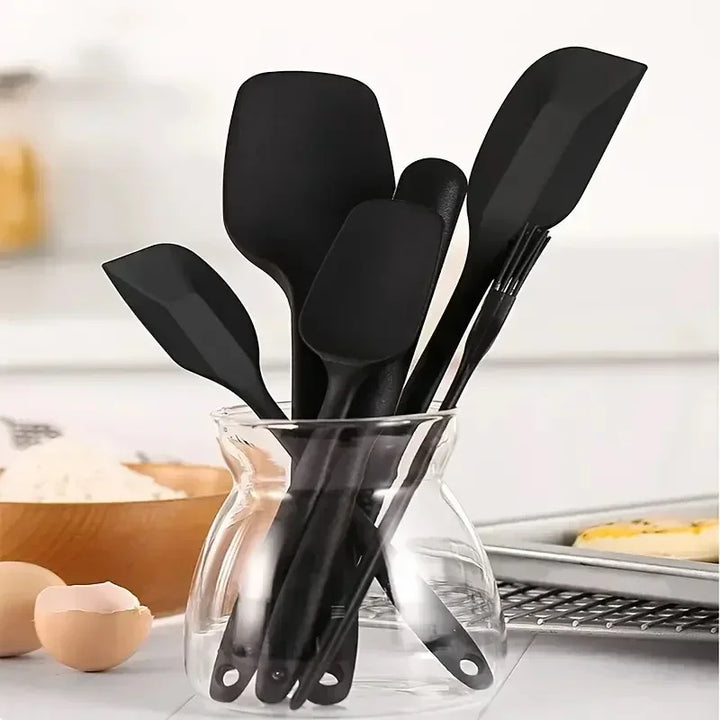 6 Pieces Silicone Spatula Set Non Stick Heat Resistant Tools for Cooking Baking Mixing