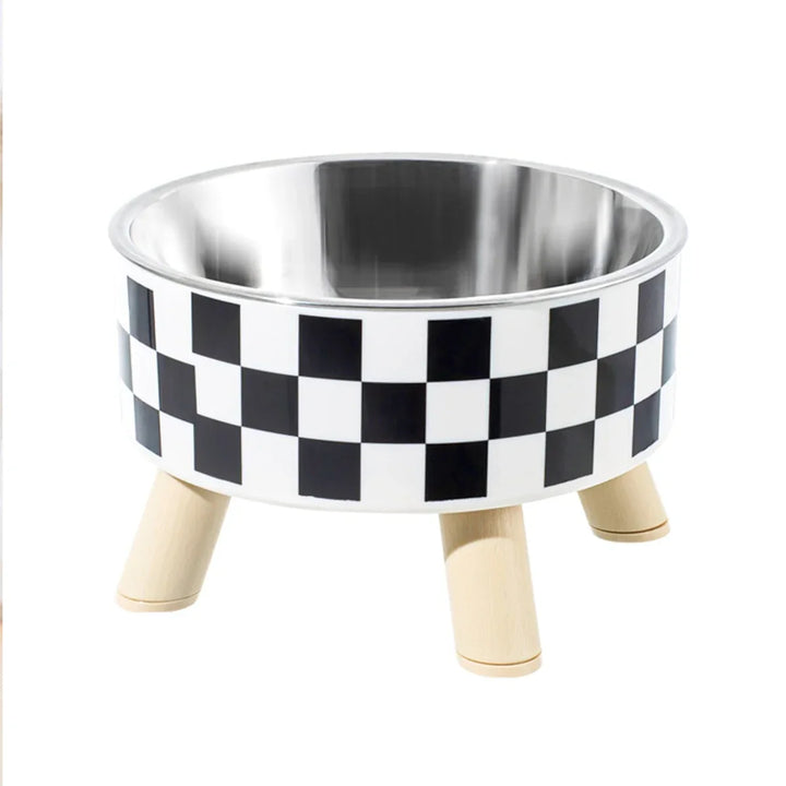 A Cat Bowl For Cats And Dogs - Tall Polka-Dot Stainless Steel Bowl, Anti-Overturn Design, Perfect for Drinking Water and Food