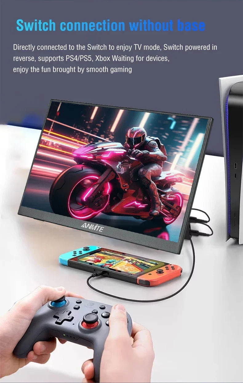 Portable 15.6 Inch Touch Monitor 1080p HDR Gaming On The Go