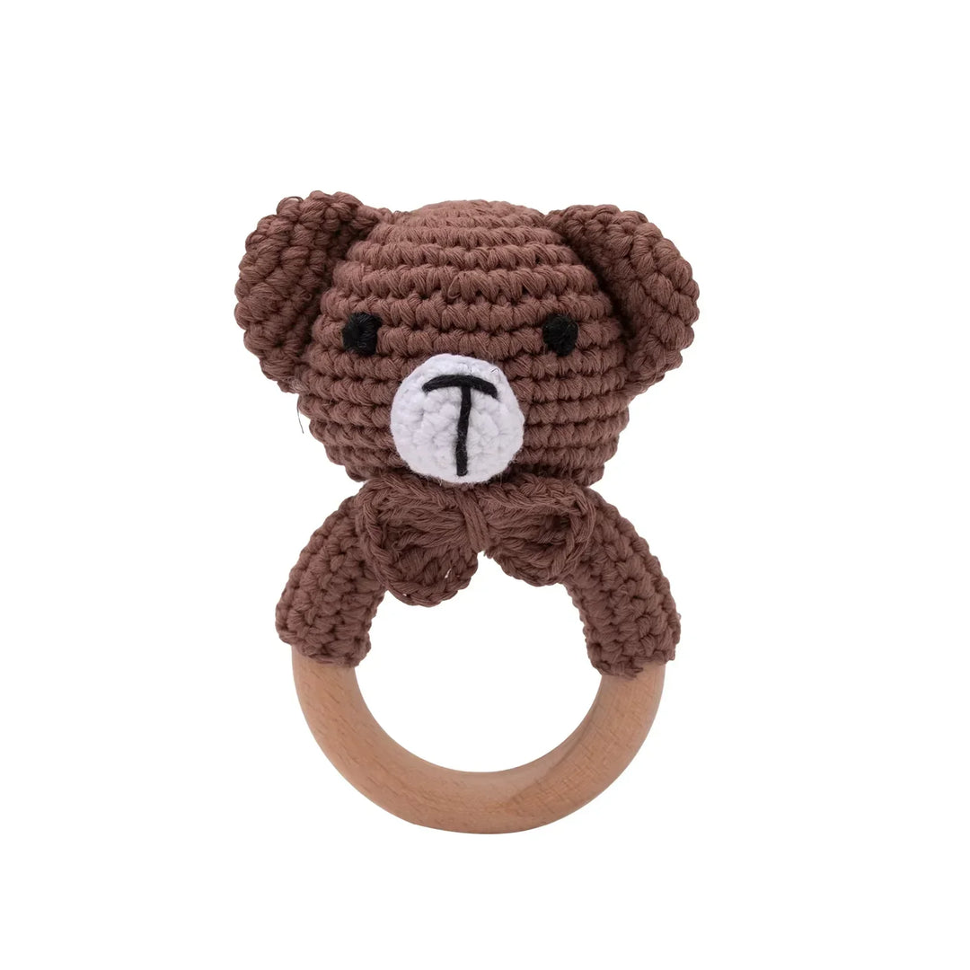 Baby Crochet Rattle Bunny Teether Newborn Sensory Toys