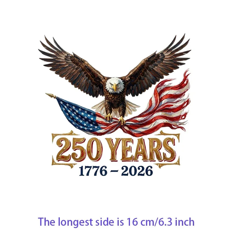 Iron On Patches USA Flag Bald Eagle Heat Transfer Set Patriotic 4th Of July DIY Clothing Decor 2026