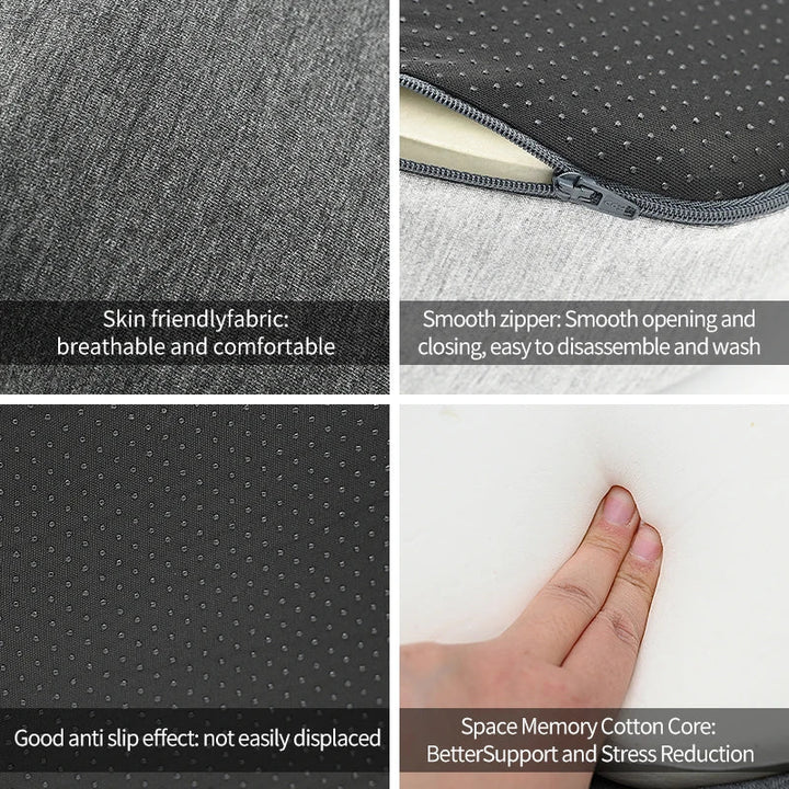 Ergonomic Memory Foam Seat Cushion with Back Support – Lumbar Relief for Office Chair Car Wheelchair 2026