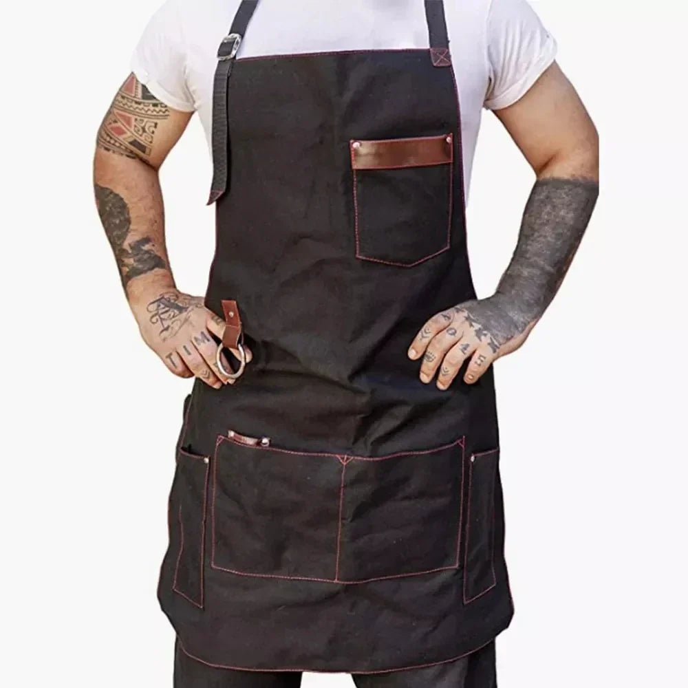 Chef Apron Canvas Work Apron Fall 2025 Professional Waterproof Cooking Apron With Pockets Durable Gift