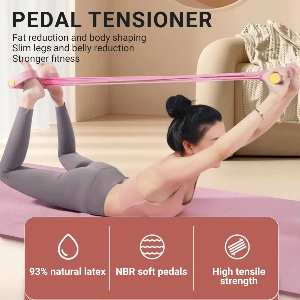 Resistance Band 6 Tube Pedal Puller Fitness Trainer