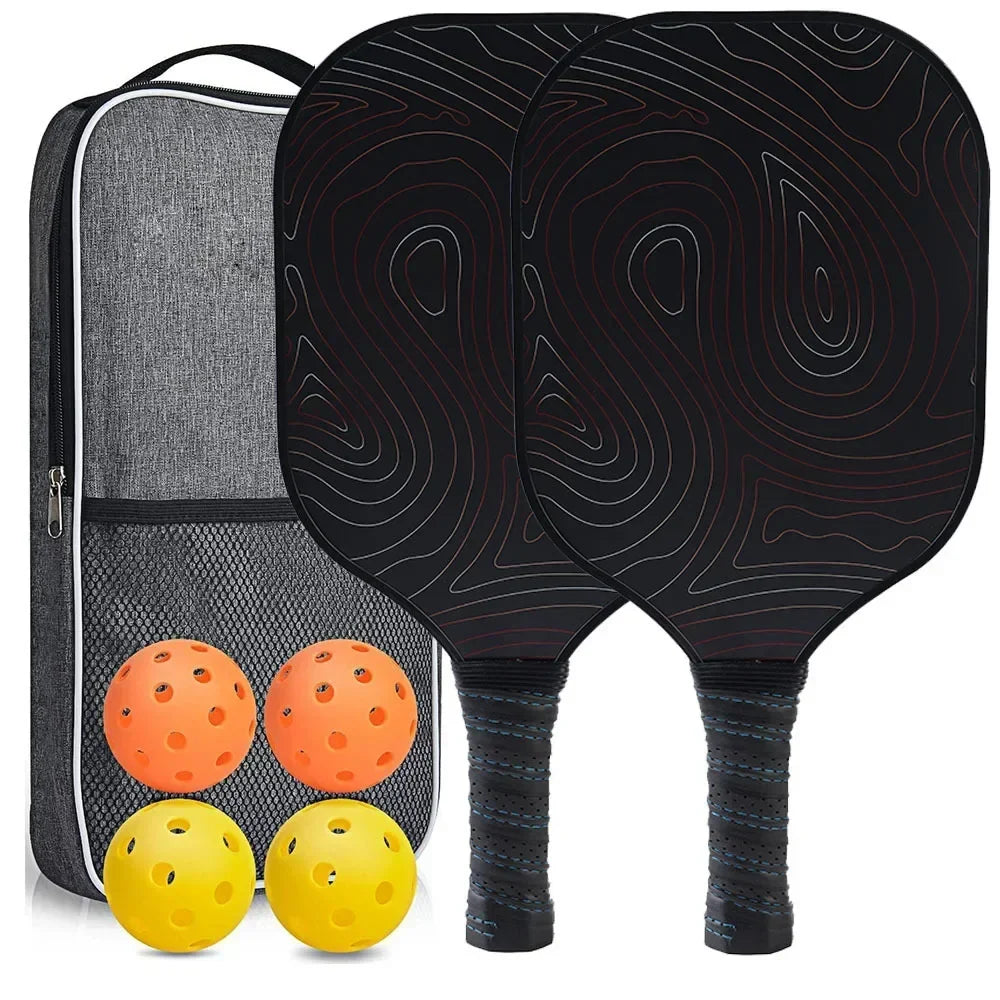 Lightweight Graphite Pickleball Paddle Set with Fiberglass Face and PP Honeycomb Core for Indoor and Outdoor Play