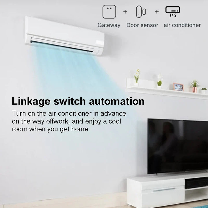 Tuya Smart Zigbee Door Sensor - Black Window Detector for Home Security System with Smart Life APP