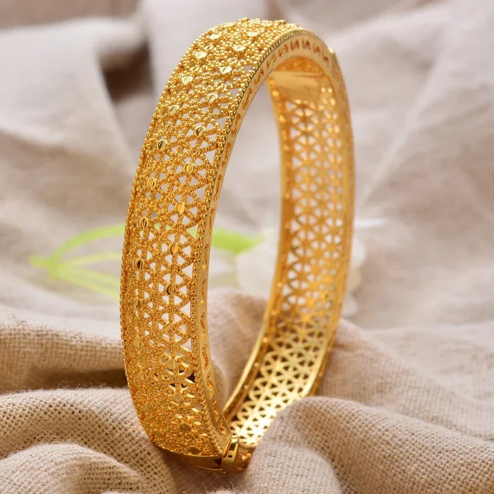 Gold Plated Bangles Luxury Arabic Wedding Bracelet