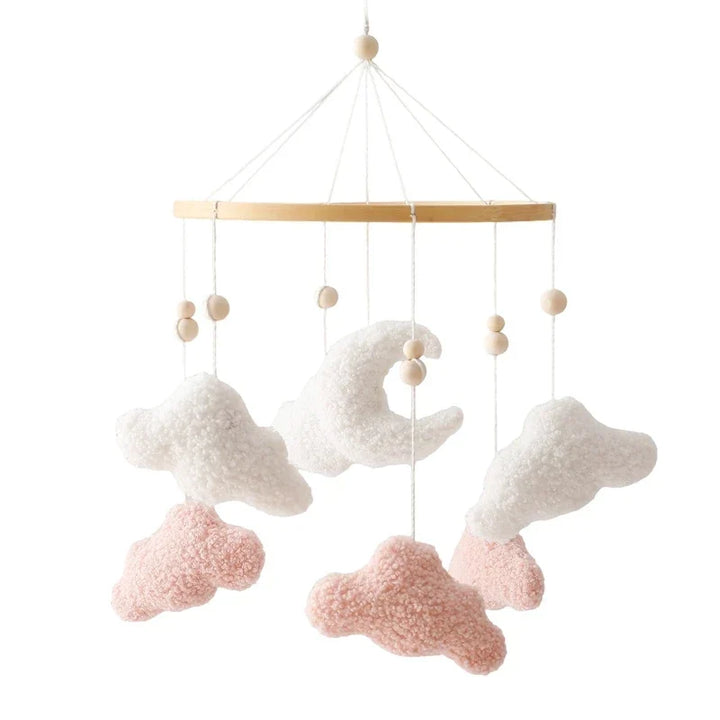 Wooden Crib Mobile Felt Bear Musical Newborn Sensory Toys