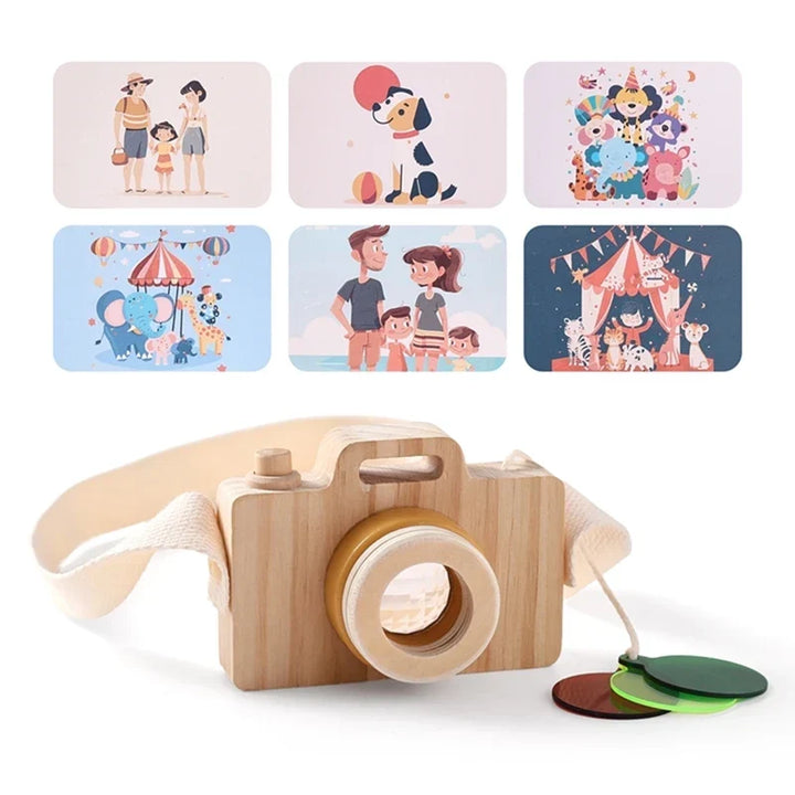 Wooden Montessori Camera Toy for Kids, BPA Free, Lightweight, Sensory Play Gift for Toddlers and Young Children