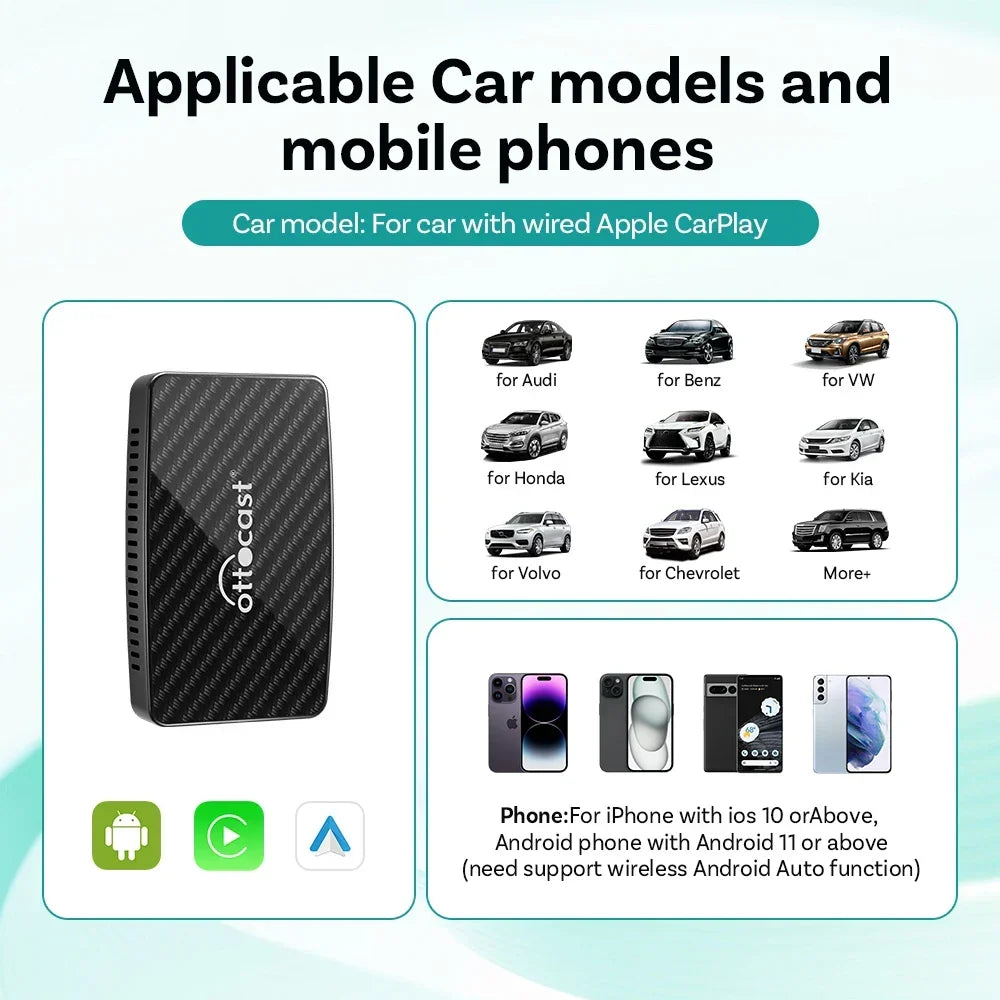 CarPlay Box Wireless AI Car Adapter Built In YouTube Netflix Android Auto 5G WiFi Fall 2025 For Most Cars