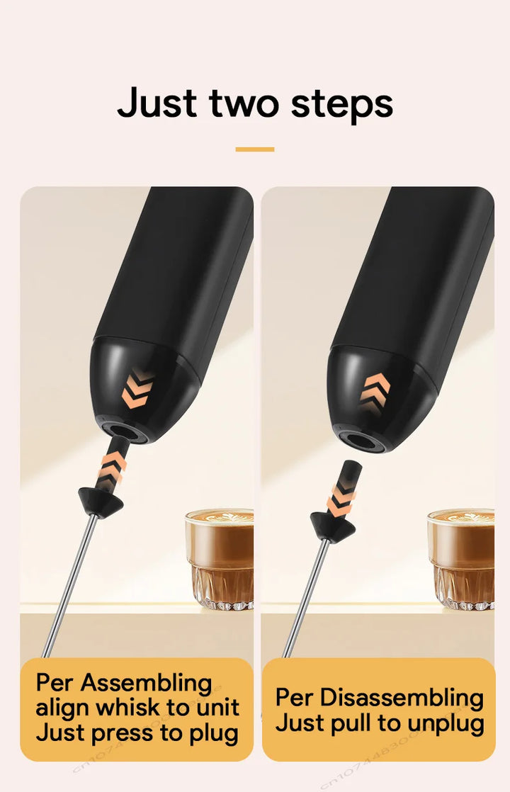 USB Rechargeable Electric Milk Frother 3-Speed – Handheld Foam Maker Egg Beater Coffee Drink Wand 2026
